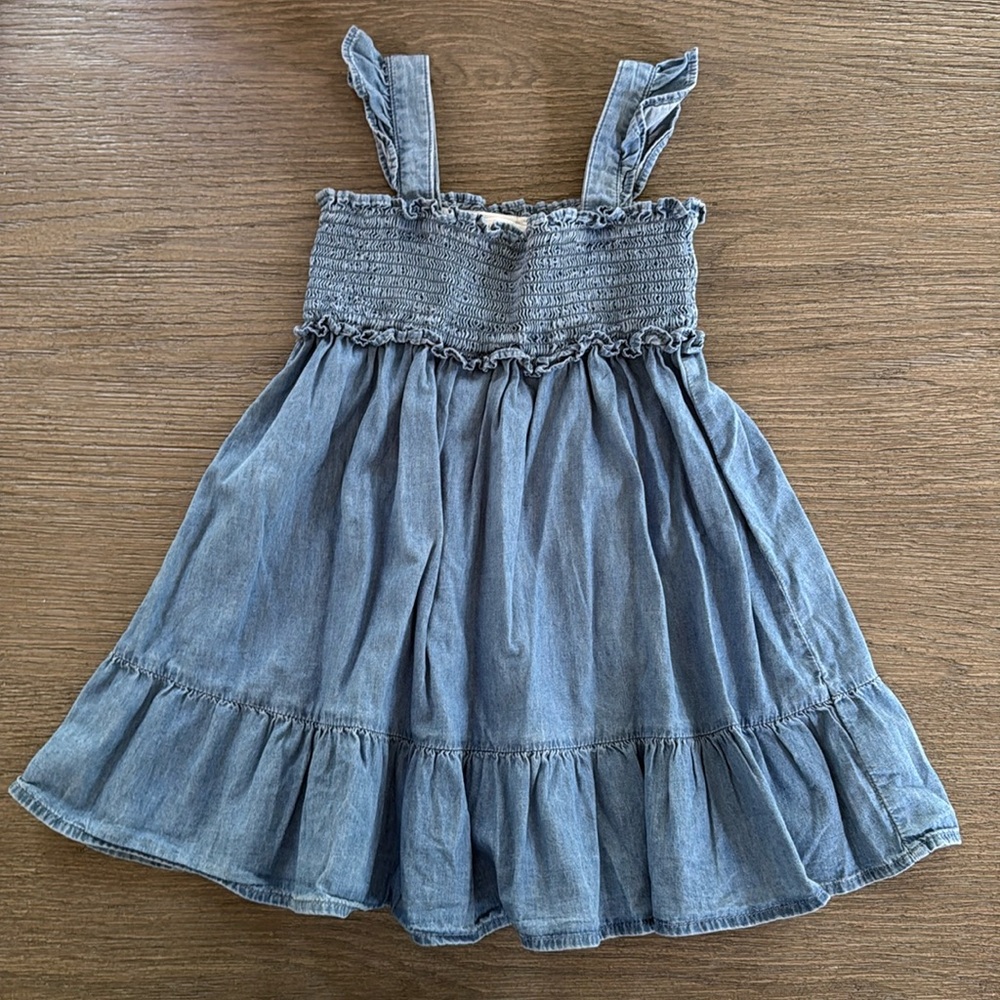 Janie and Jack Smocked Blue Chambray Dress